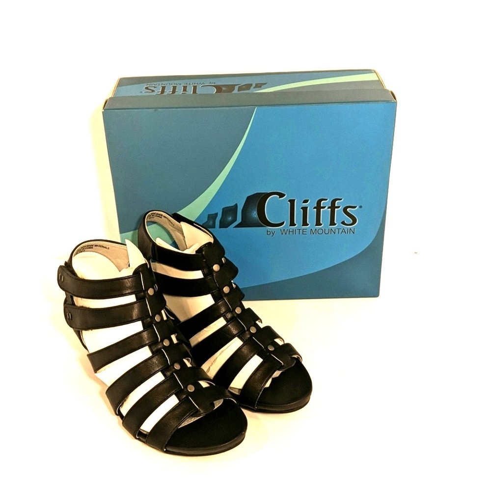 Cliffs by White Mtn Vivaldi Gladiator Wedges,Black